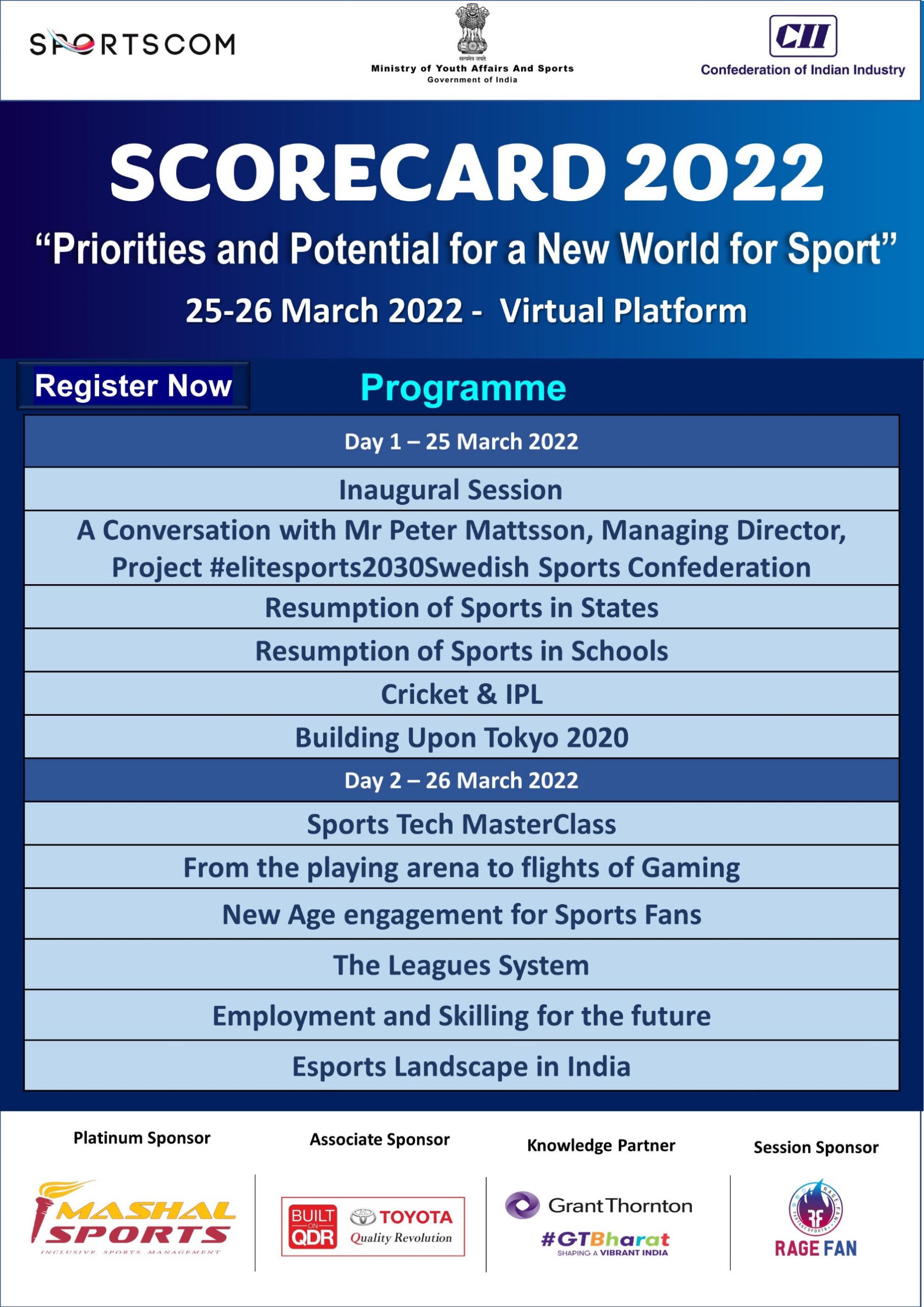 Global Sports Summit ‘Scorecard 2022’ Slated For 25th - 26th March