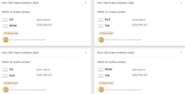 MCA T20 Club Invitation 2022 Live Streaming Update, Squad Update, Match Update, And More