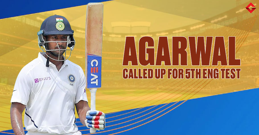 Mayank Agarwal To Join India Squad Ahead Of 5th Test