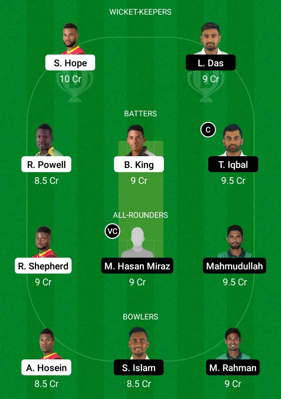WI vs BAN Dream11 Prediction, Best Fantasy Picks, Playing XI, Team Updates, Toss Update, Pitch Report & More!