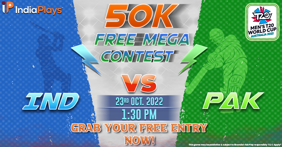 IndiaPlays Fantasy Users Can Win over 50K+ in Freerolls During IND Vs PAK