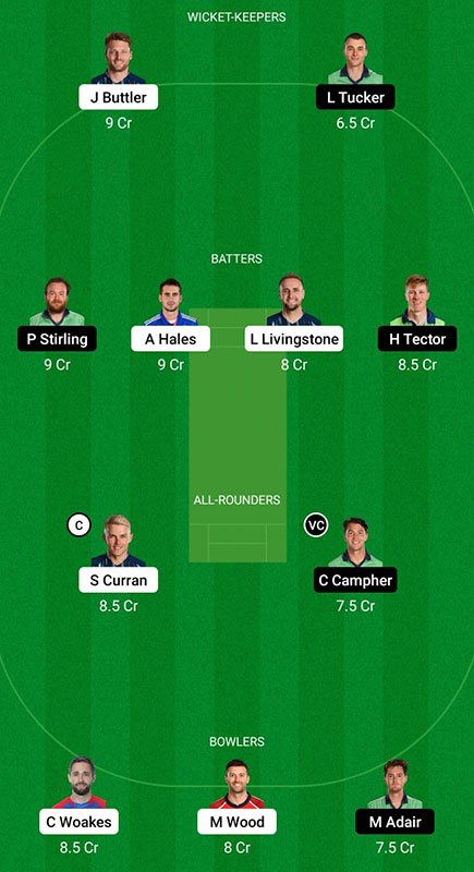 ENG vs IRE Dream11 Prediction, ICC T20 World Cup, Match 20, Best Fantasy Picks, Playing XI Update, Toss Update, and More