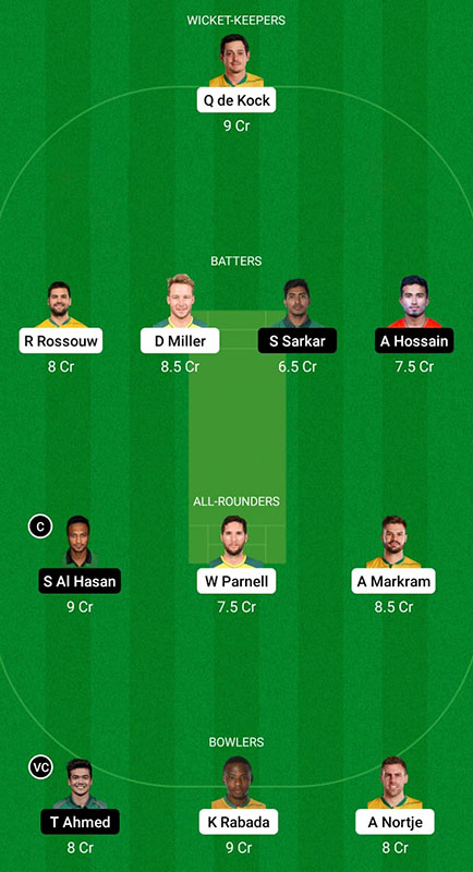 SA vs BAN Dream11 Prediction, ICC T20 World Cup, Match 22, Best Fantasy Picks, Playing XI Update, Toss Update, and More