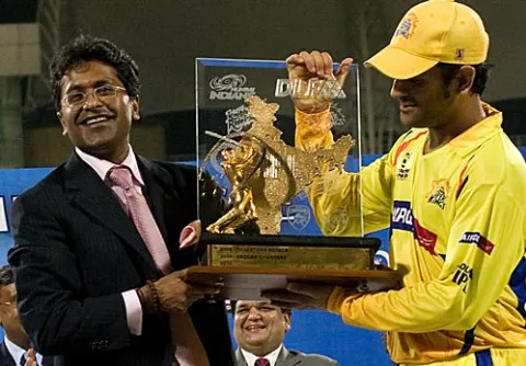 MS Dhoni with IPL Trophy in 2010