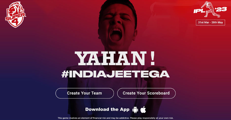 Fantasy Gaming App Super4 Launches Campaign #IndiaJeetega Ahead Of IPL 2023