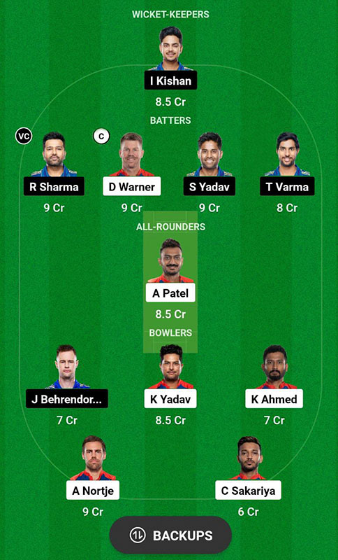 DC vs MI Dream11 Prediction, IPL 2023 Match 16, Best Fantasy Picks, Squad Update, Playing XI Update and More