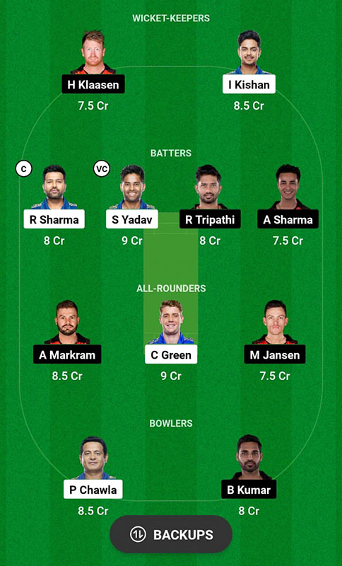 MI VS SRH Dream11 Prediction, IPL 2023 Match 69 Best Fantasy Picks, Playing XI Update, Squad Update, and More: 