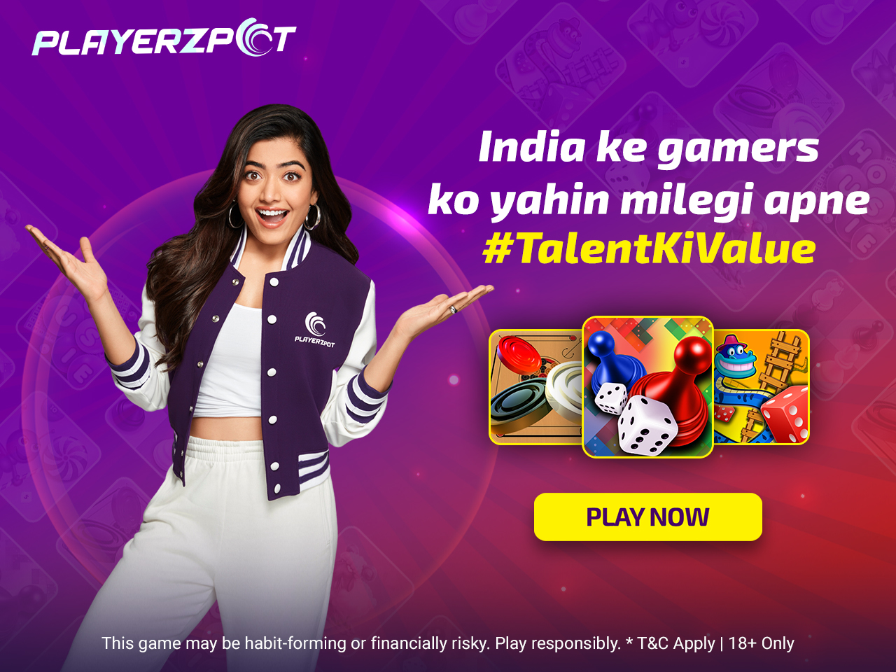 PlayerzPot Launches New Campaign #TalentKiValue With Brand Ambassador Rashmika Mandanna