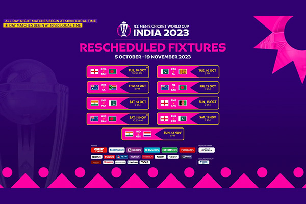 ICC Announces Changes to 2023 Cricket World Cup Schedule, India vs Pakistan Match Moved to October 14