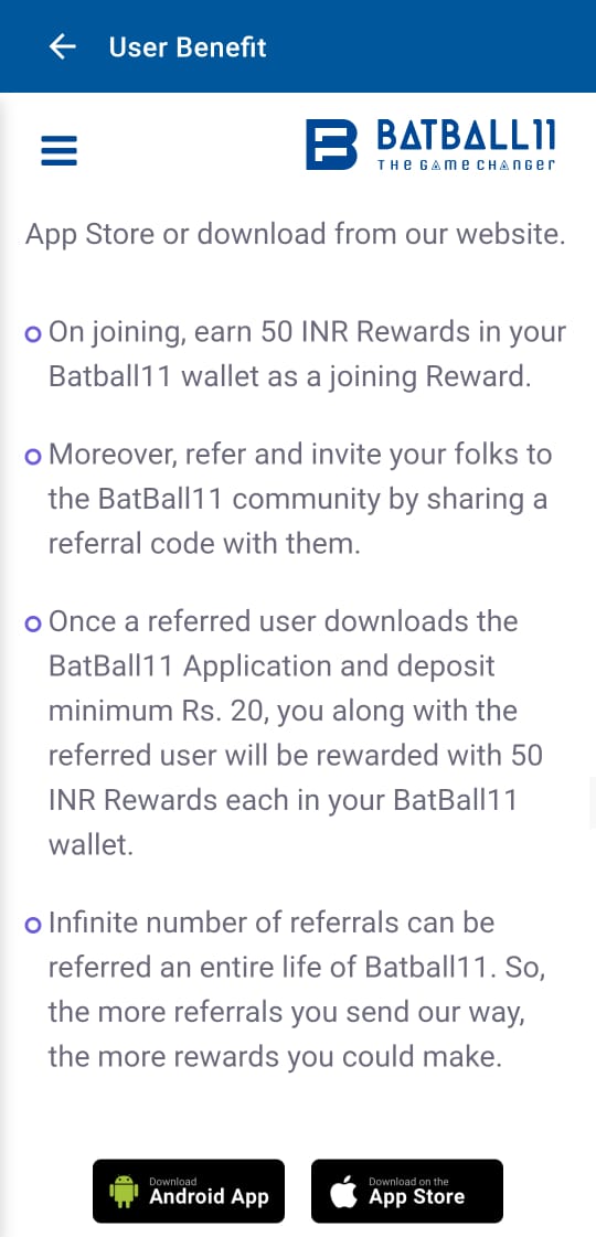 Signup to BatBall11 And Get ₹50 FREE Signup Bonus