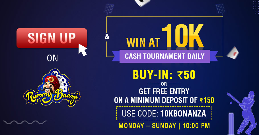RummyBaazi’s Daily 10K Cash Tournament Kick-Starts With A Bang!