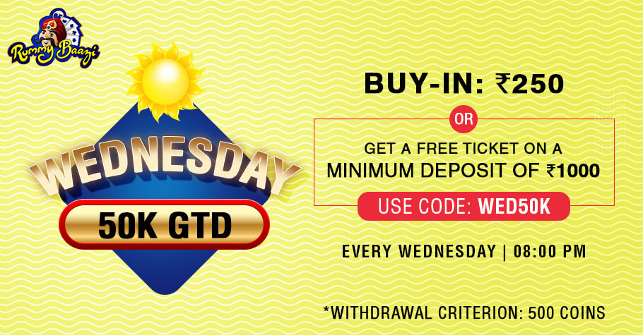Rummy Baazi’s ₹50K GTD Tournament Will End Your Wednesday Woes