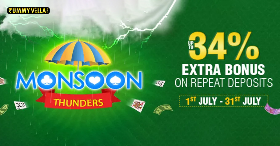 Rummy Villa’s Monsoon Thunders Promotion Will Open The Cash Floodgates