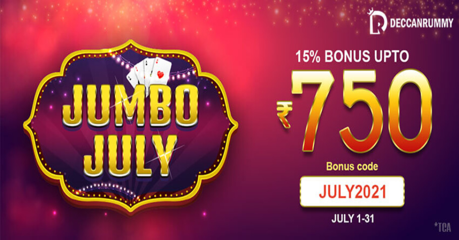 Jumbo July Promotion On Deccan Rummy