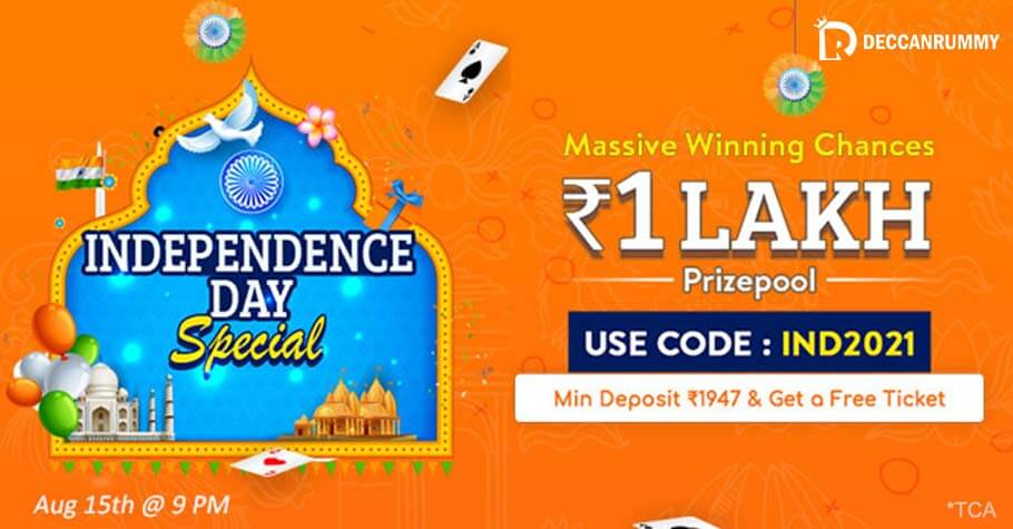 Independence Day: Celebrate This Day By Grinding On Deccan Rummy's 1 Lakh GTD Tournament