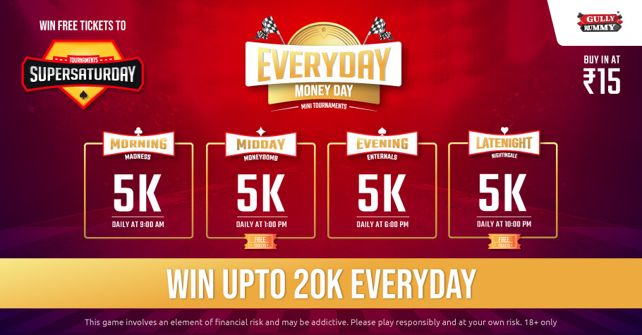 Win 20K Daily With Gully Rummy’s Everyday Money Day Mini Tournaments