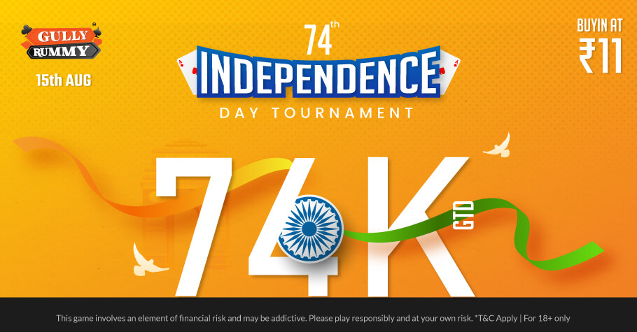 Gully Rummy’s Independence Day Offers ₹74K In Guarantee