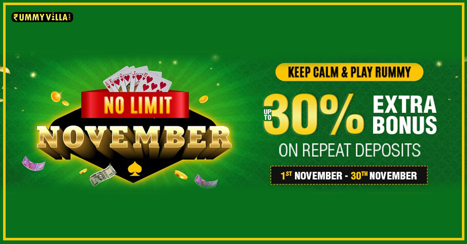 Sign Up On Rummy Villa To Get 30% Extra Deposit Bonus