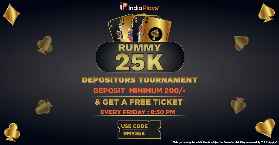 IndiaPlays 25K Rummy Depositors Freeroll