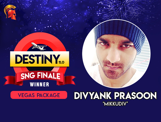 Divyank Prasoon wins the Destiny 11.0 SnG Finale