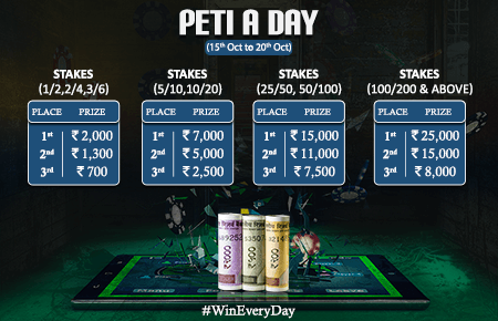 Now win from 1L daily in PokerDangal's 'Peti a Day' promo