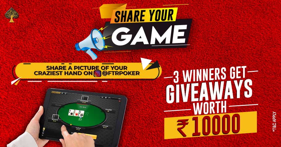 Win up to INR 10K giveaway on FTRpoker!