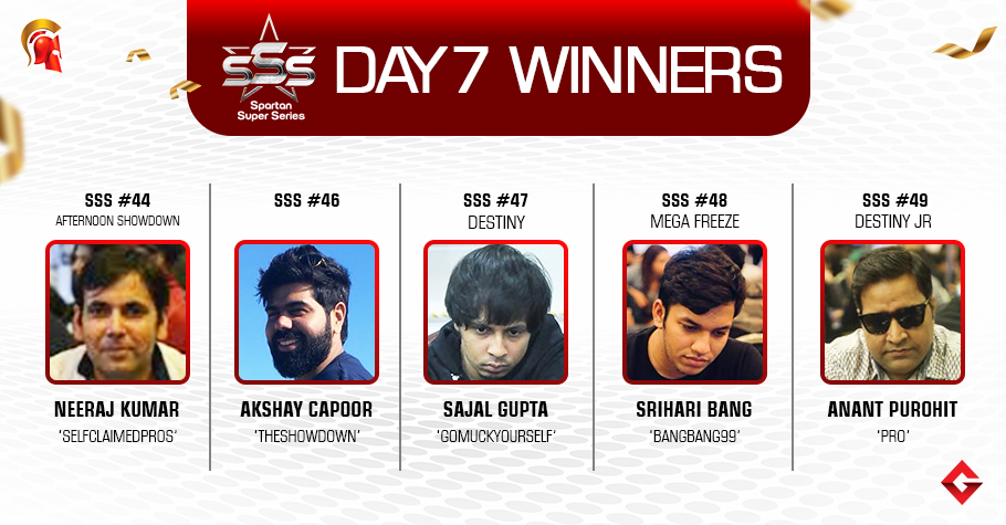 SSS Day 7: Kumar, Capoor, Gupta, Bang, Purohit win big