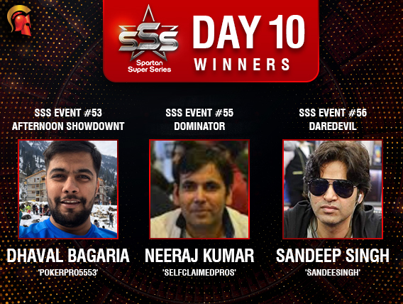 SSS Day 10: Bagaria, Kumar, Singh among title winners.