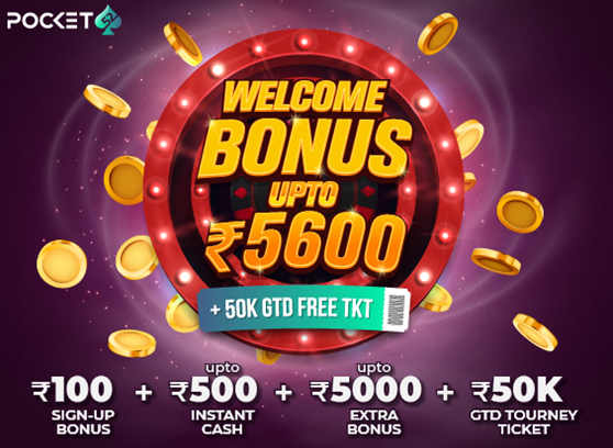 Signup at Pocket52 to enjoy benefits worth 5600 as welcome bonus