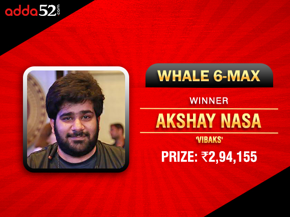 Akshay Nasa triumphs in Adda52’s Whale