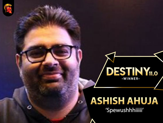 Ashish Ahuja takes down a Destiny 11.0 title on Spartan Poker