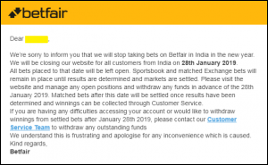 Betfair to no longer accept bets from India_2