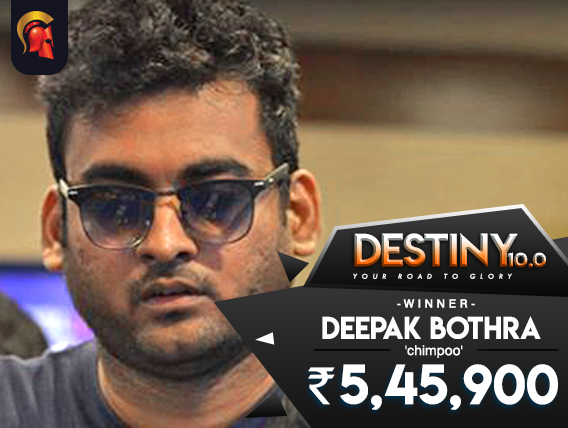 Deepak Bothra brings home his third Destiny title