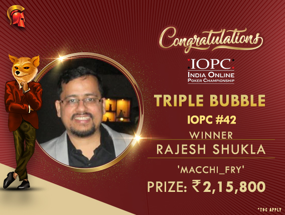 IOPC Day 8: Rajesh Shukla wins Triple Bubble in 5-way deal