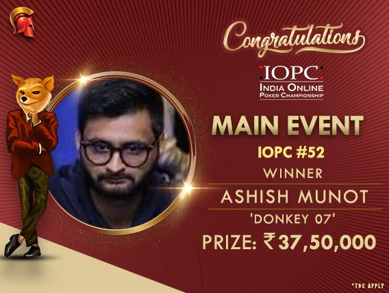 IOPC Jan Main Event Ashish Munot takes home all glory