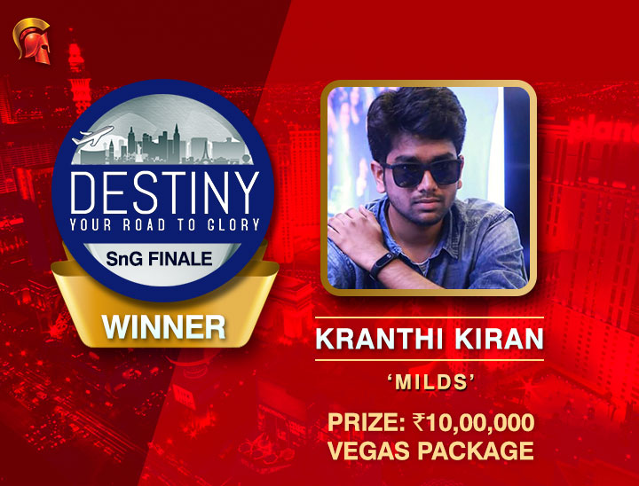 Kranthi Kiran wins Destiny SnG Finale on Spartan