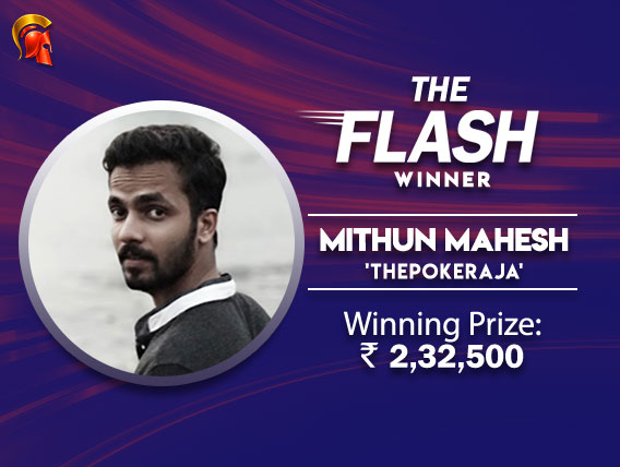 Mithun Mahesh wins The Flash at The Spartan Poker
