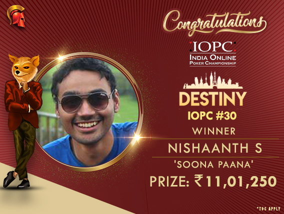 Nishaanth Shanmughasundaram wins IOPC Destiny