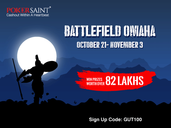 PokerSaint's Battlefield Omaha has 82+ Lakh on offer!