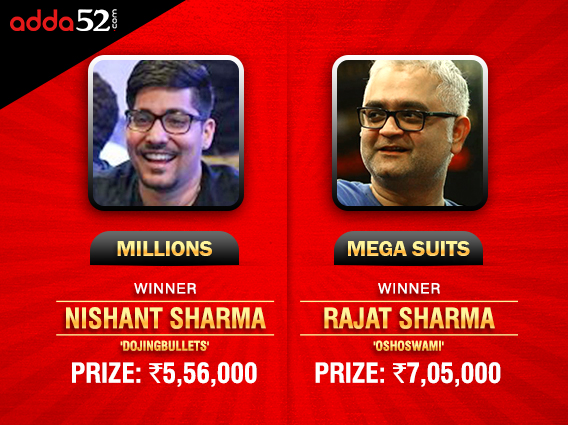 Rajat and Nishant Sharma win big on Adda52 yesterday