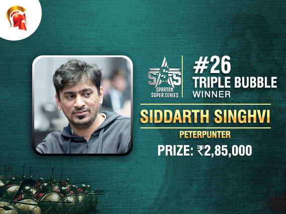 Siddarth Singhvi ends good day; wins SSS Triple Bubble