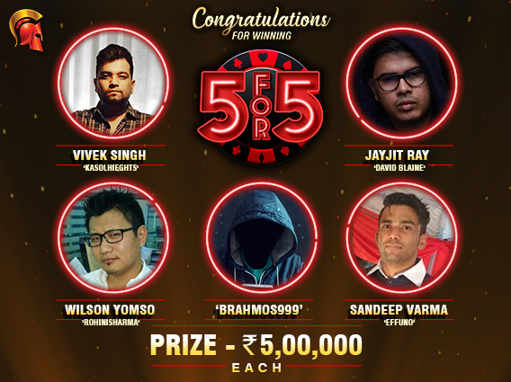 Singh, Varma, Yomso, Ray among Spartan 5For5 winners