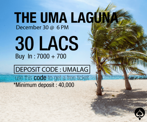 UMA Poker to host UMA Laguna 30L GTD tomorrow