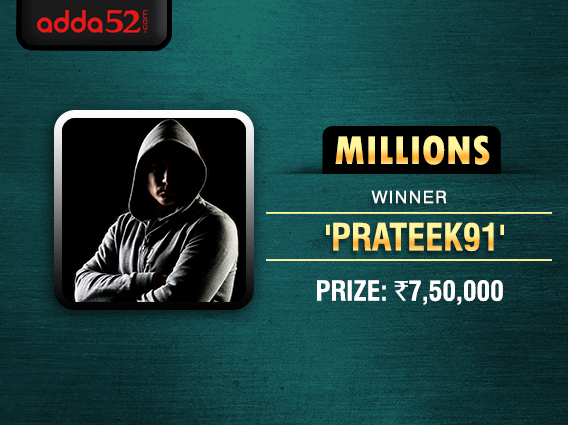 'prateek91' ships Adda52 Millions for INR 7.5 lakh