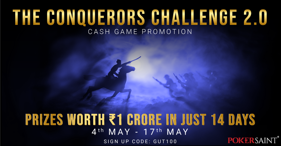 PokerSaint's 'The Conquerors Challenge 2.0' has INR 1 Crore on offer!