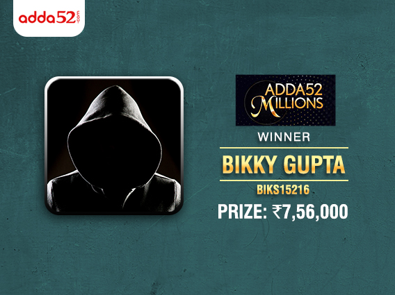 Bikky Gupta wins Adda52 Millions for INR 7.56 lakh
