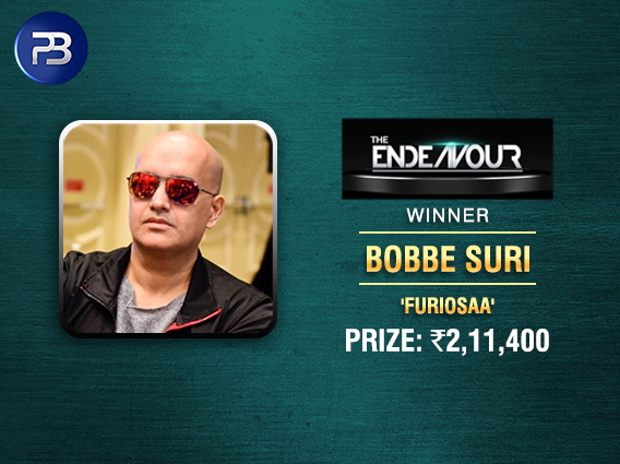 Bobbe Suri ships Endeavour Tournament on PokerBaazi