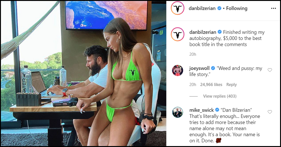 Dan Bilzerian Offers $5,000 to the best title of his autobiography