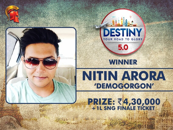 Nitin Arora wins Destiny on The Spartan Poker