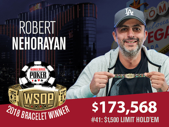 Robert Nehorayan wins gold in Limit Holdem Event